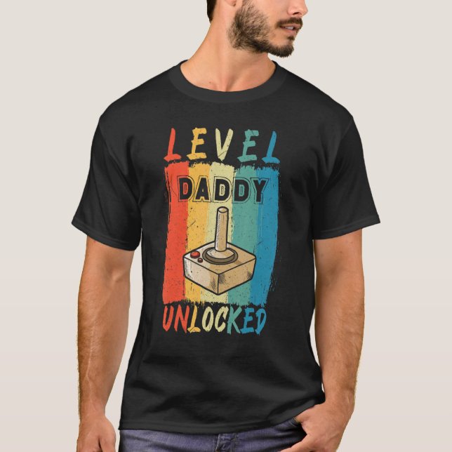 Daddy Level Unlocked Pregnancy Announcement New Da T-Shirt (Front)