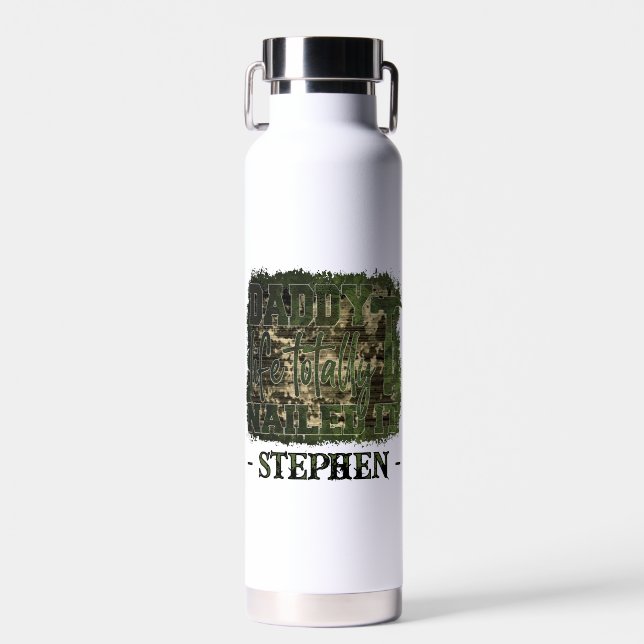 Daddy Life. Totally Nailed It – Camouflage Water Bottle (Front)