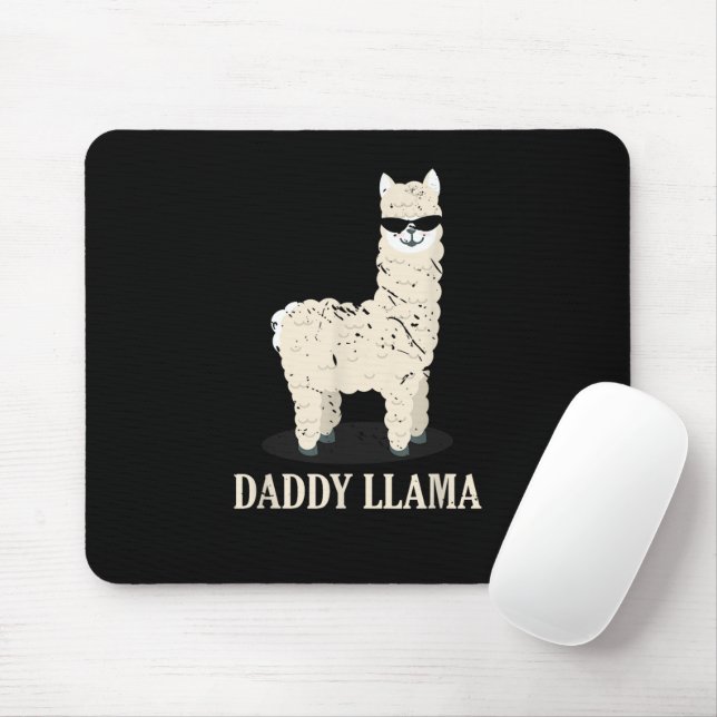 Daddy Llama Alpaca Funny Animal Lover Mouse Mat (With Mouse)