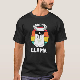 Daddy Llama Daddy Retro Cute Fathers Day Retro T-Shirt