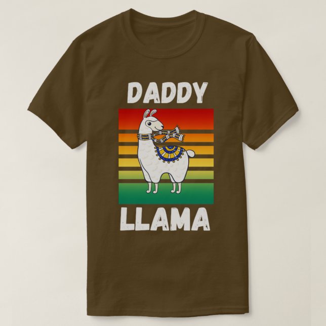 Daddy Llama Funny Fathers Day  T-Shirt (Design Front)