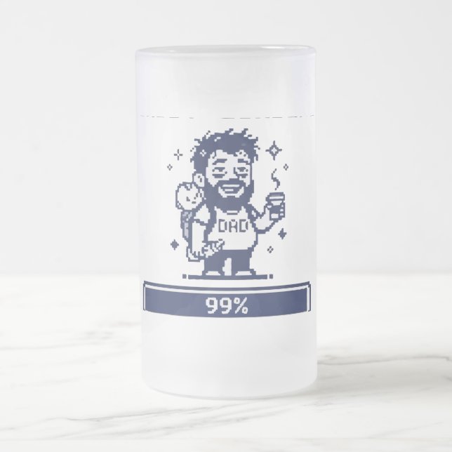 Daddy Loading 99% Frosted Glass Beer Mug (Center)