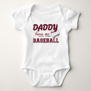 Daddy Loves Me More Than Baseball Baby Bodysuit