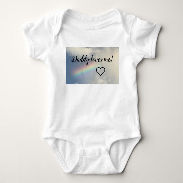 Daddy loves me text. baby bodysuit (Front)