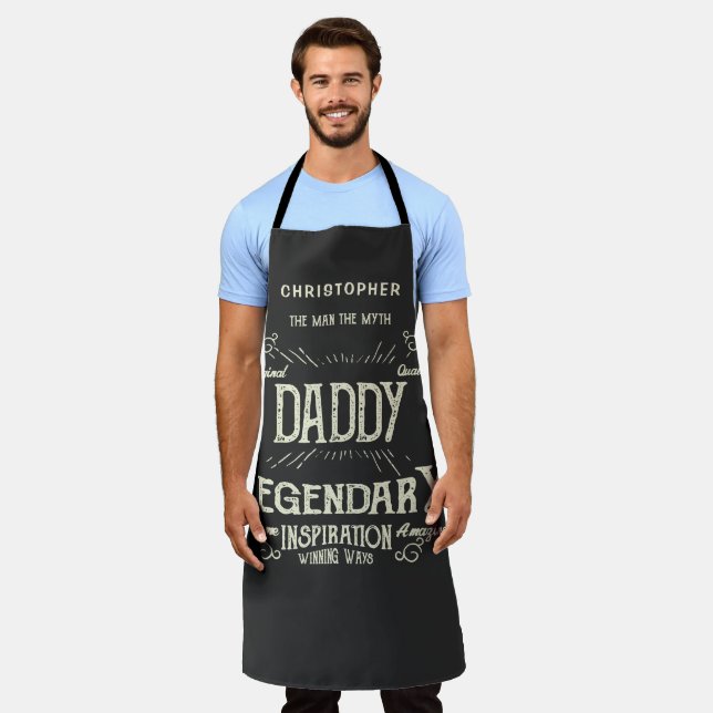 Daddy Man Myth Legend Funny Vintage Apron (Worn)