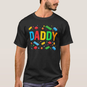 Daddy Master Builder Building Bricks Blocks Family T-Shirt