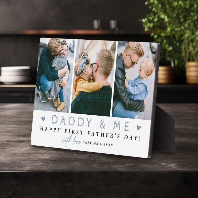 'Daddy & Me' 1st Father's Day 3 x Photo Collage Plaque (Creator Uploaded)