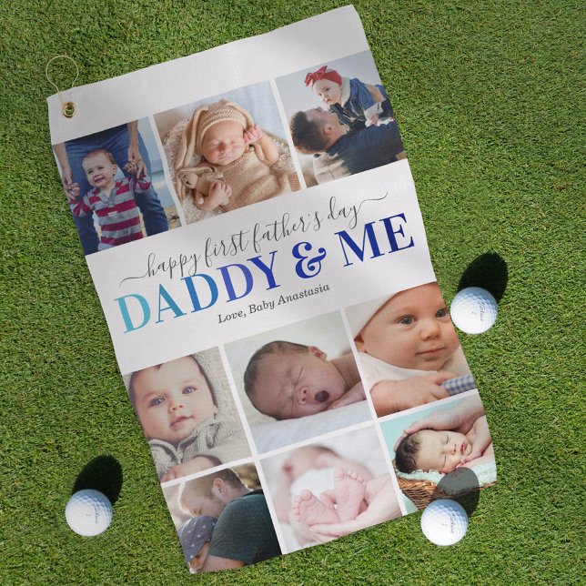"Daddy & Me" 1st Fathers Day Photo Golf Towel (Creator Uploaded)