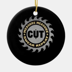 Daddy Measure Cut Handyman Woodworker Father Day Ceramic Tree Decoration