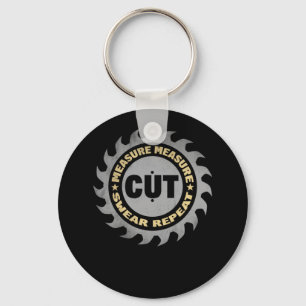 Daddy Measure Cut Handyman Woodworker Father Day Key Ring