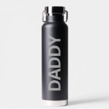 Daddy Modern Black & Grey Water Bottle