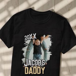 Daddy Modern Simple Grunge Custom Baby Photo T-Shirt