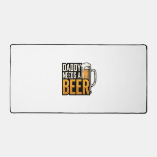 Daddy Needs a Beer Vintage Engraving Shirt Design_ Desk Mat