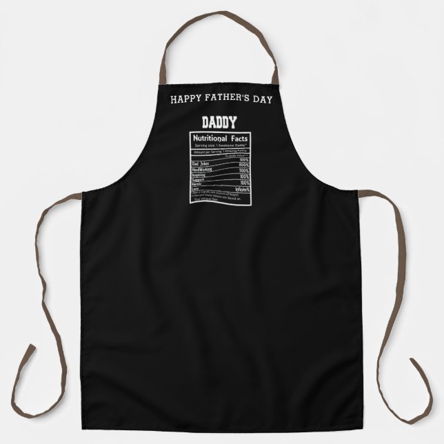 daddy nutritional facts father's day apron (Front)