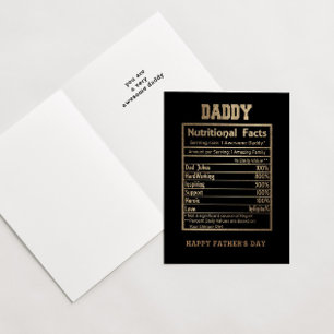 Daddy Nutritional Facts Father's Day Card