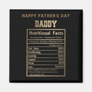 daddy nutritional facts father's day magnet