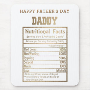 daddy nutritional facts father's day mouse mat