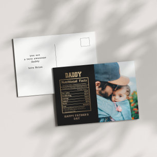 Daddy Nutritional Facts Father's Day Postcard