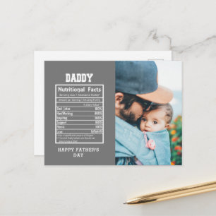 Daddy Nutritional Facts Father's Day Postcard