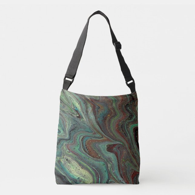Daddy O 3 Crazy Green Abstract Tote (Front)