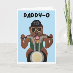 Daddy-O Happy Birthday Pit Bull Biker Card