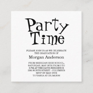 Daddy O Hip Font Black White Fun Grad Party Card