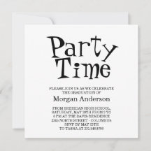 Daddy O Hip Font Black White Fun Grad Party Card