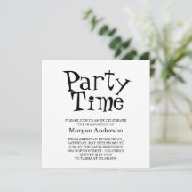 Daddy O Hip Font Black White Fun Grad Party Card