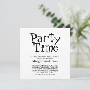 Daddy O Hip Font Black White Fun Grad Party Card