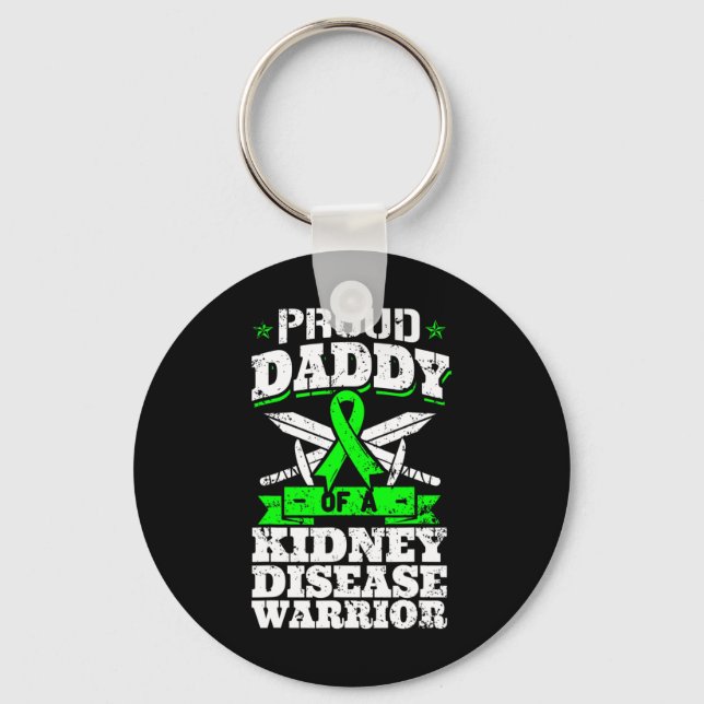 Daddy Of A Kidney Disease Warrior Ckd Awareness Da Key Ring (Front)