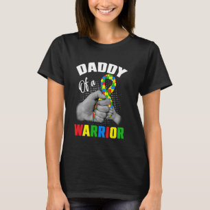 Daddy Of A Warrior Autism Awareness Day Puzzle Pie T-Shirt