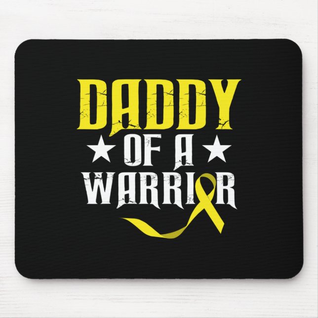 Daddy of a Warrior Childhood Cancer Awareness 2 Mouse Mat (Front)