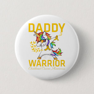 Daddy Of A Warrior Childhood Cancer Awareness 6 Cm Round Badge