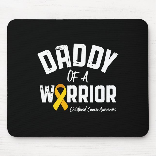Daddy Of A Warrior Childhood Cancer Awareness Dad  Mouse Mat (Front)