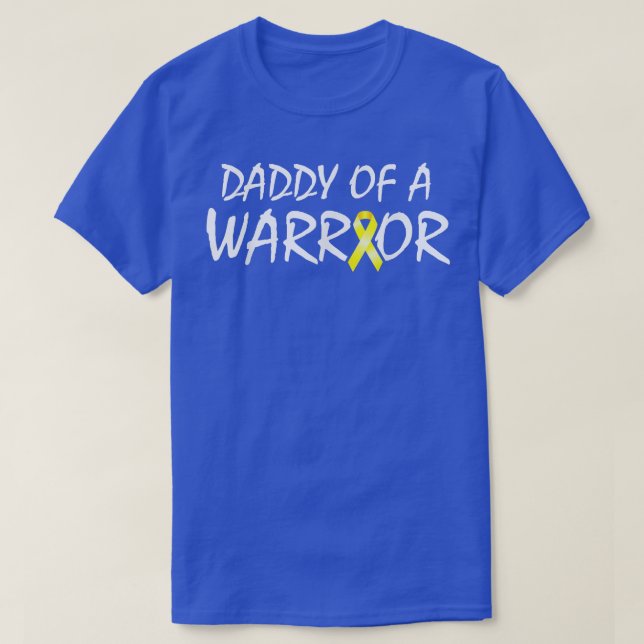 Daddy of a Warrior Childhood Cancer Awareness Ribb T-Shirt (Design Front)