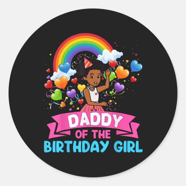 Daddy Of Birthday Girl Gracie Birthday Dolls Girl  Classic Round Sticker (Front)