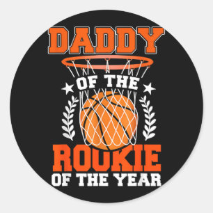 Daddy Of Rookie 1st Basball Bday Theme Matching Classic Round Sticker