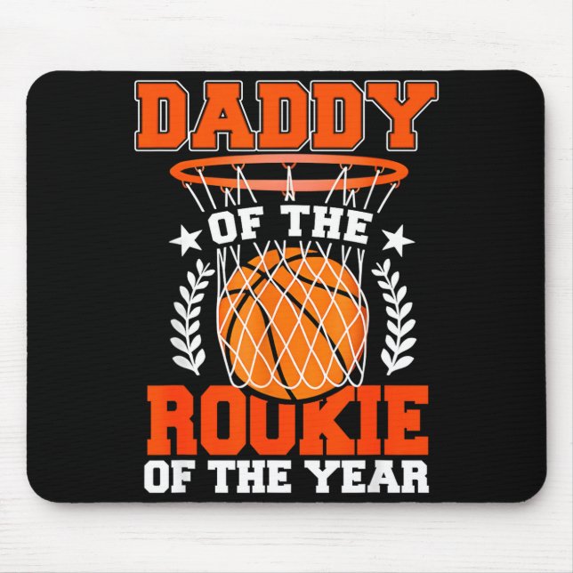 Daddy Of Rookie 1st Basketball Bday Theme Matching Mouse Mat (Front)