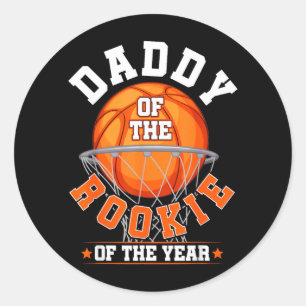Daddy Of Rookie 1st Birthday Basball Family Classic Round Sticker