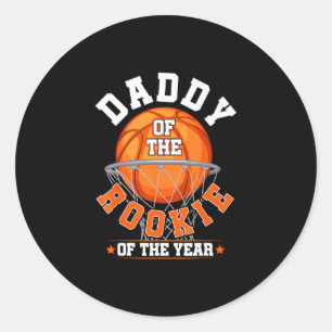 Daddy Of Rookie 1st Birthday Sketll Family Matchin Classic Round Sticker