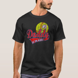 Daddy of Rookie 1st Birthday Softball Themed Match T-Shirt