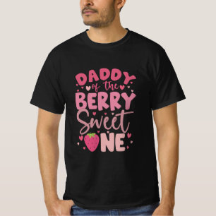 Daddy Of The Berry Sweet One Strawberry Birthday T-Shirt
