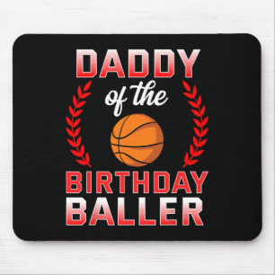Daddy Of The Birthday Boy Basketball Bday Celebrat Mouse Mat