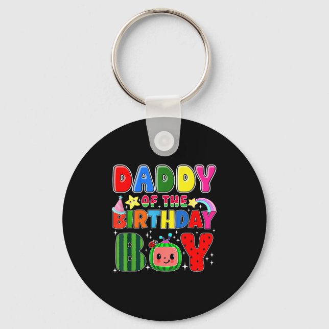 Daddy Of The Birthday Boy Melon Family Matching Fu Key Ring (Front)