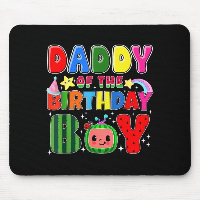 Daddy Of The Birthday Boy Melon Family Matching Fu Mouse Mat (Front)