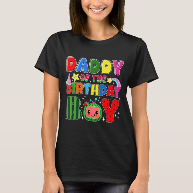 Daddy Of The Birthday Boy Melon Family Matching Fu T-Shirt (Front)