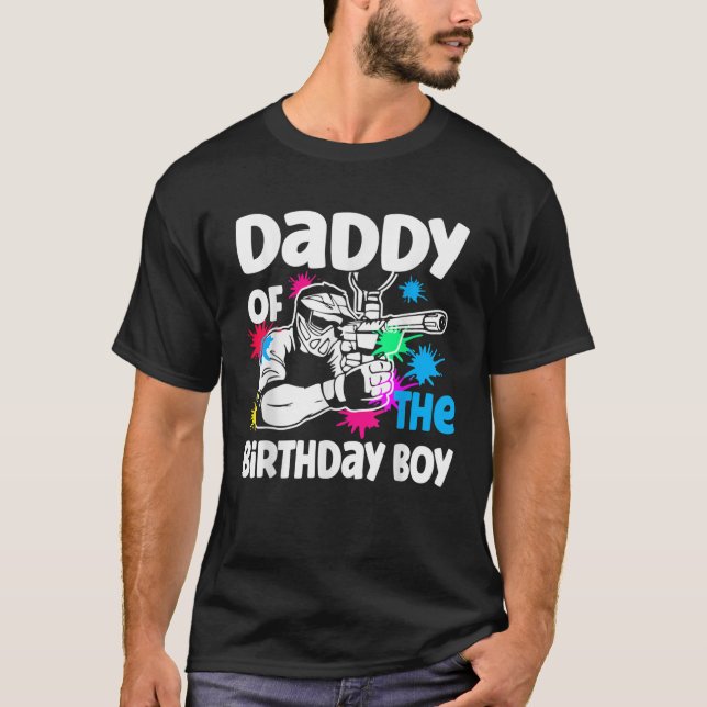 Daddy of the Birthday Boy Paintball Sport Family M T-Shirt (Front)
