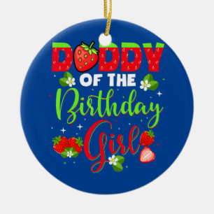 Daddy Of The Birthday For Girl Kids Flowers Ceramic Tree Decoration