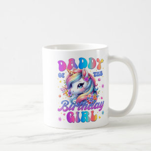 Daddy Of The Birthday Girl Unicorn Flower Family M Coffee Mug