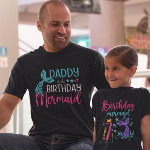 Daddy of the Birthday Mermaid – Mermaid Birthday Tri-Blend Shirt